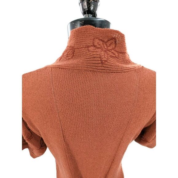Monoreno Women Rust Brown Floral Embroidered Sweater Size Large - Picture 5 of 14
